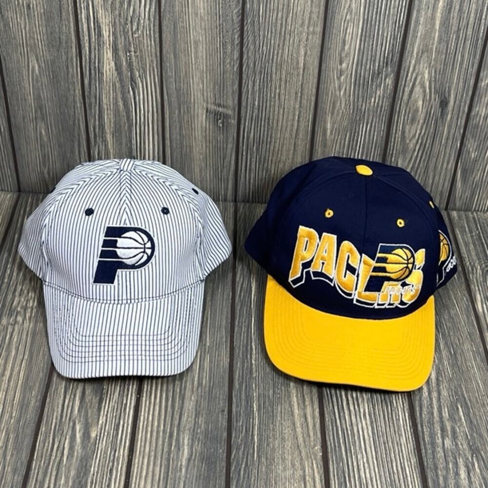 Indiana Pacers Lot‎ 2 Hats Caps NBA Embroidered Conductor Stadium Giveaway